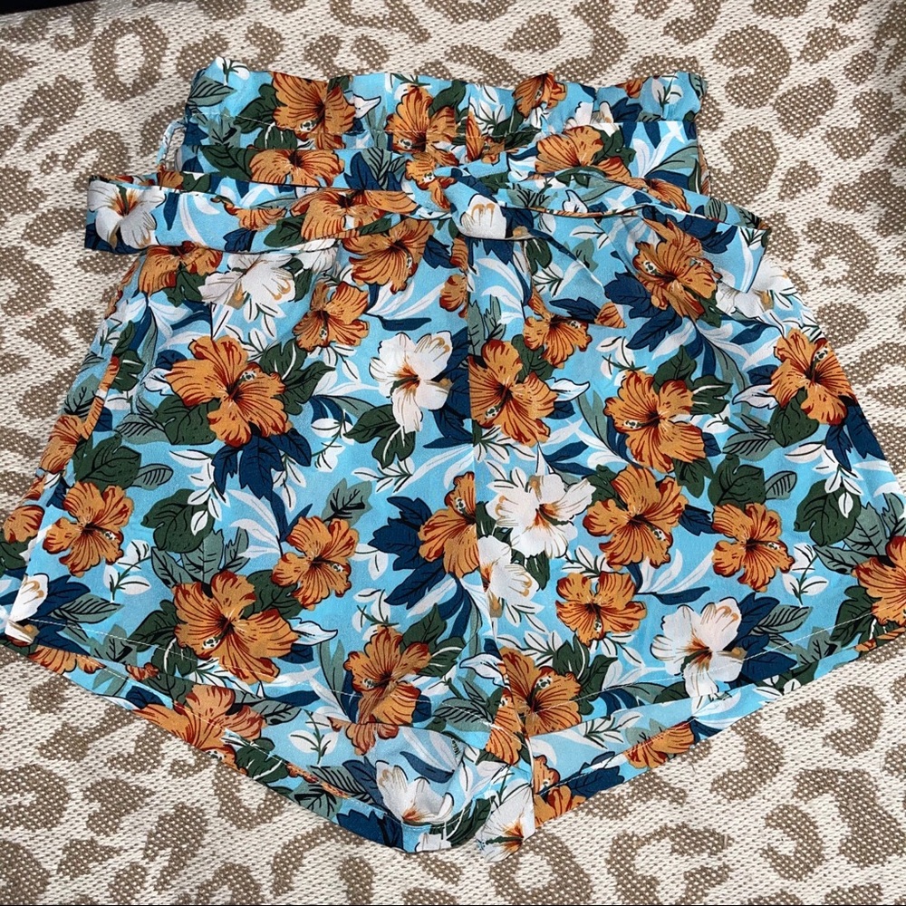Floral Paperbag Shorts